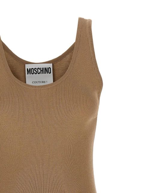 Moschino ribbed tank top - Neutrals