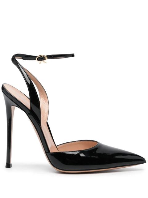 Gianvito Rossi 130mm patent pointed sandals - Black - zdjęcie produktu nr 1