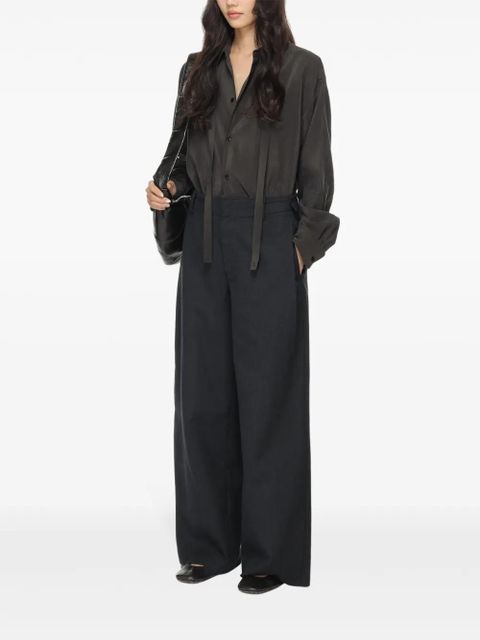 LEMAIRE tie-detail shirt - Brown