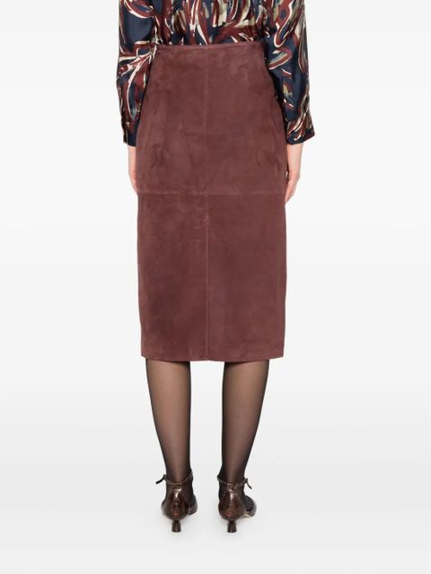 Weekend Max Mara suede straight skirt - Brown