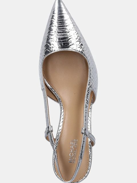 MICHAEL Michael Kors szpilki skórzane Alora kolor srebrny 40T5AOMS1M.040