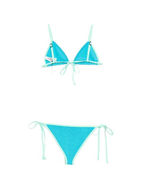 Bond-eye crinkle-effect bikini - Blue - zdjęcie produktu nr 2