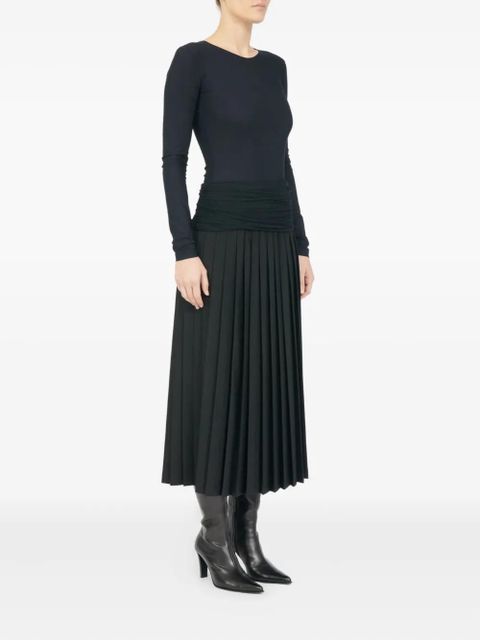MM6 Maison Margiela pleated draped midi skirt - Blue