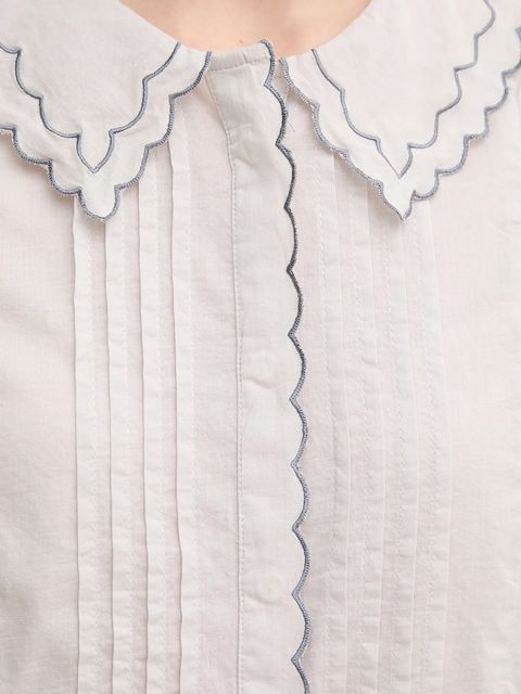 Hoss Intropia koszula bawełniana damska kolor szary regular z kołnierzykiem klasycznym 6289130