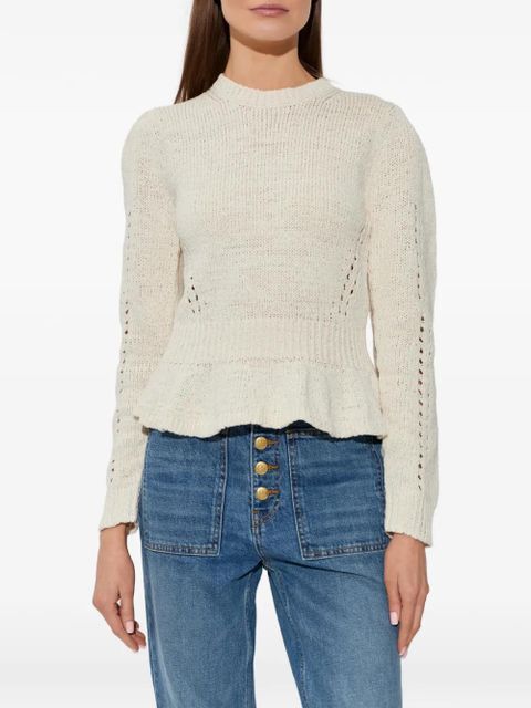 Ulla Johnson peplum puff-sleeve sweater - Neutrals