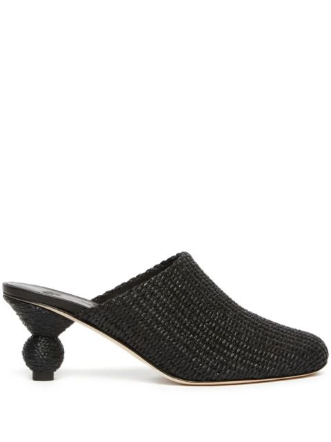 Weekend Max Mara 55mm woven slide mules - Black