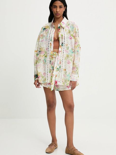 Answear.LAB koszula damska kolor beżowy relaxed z kołnierzykiem klasycznym