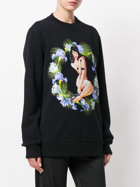 Givenchy pin-up Birds of Paradise print sweatshirt - Black
