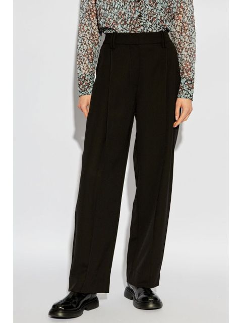 GANNI high-rise straight trousers - Black