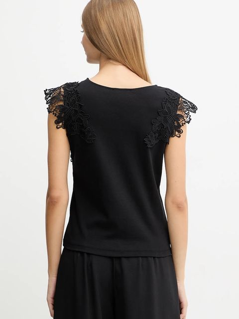 Morgan t-shirt bawełniany damski kolor czarny DFLOWER - zdjęcie produktu nr 2