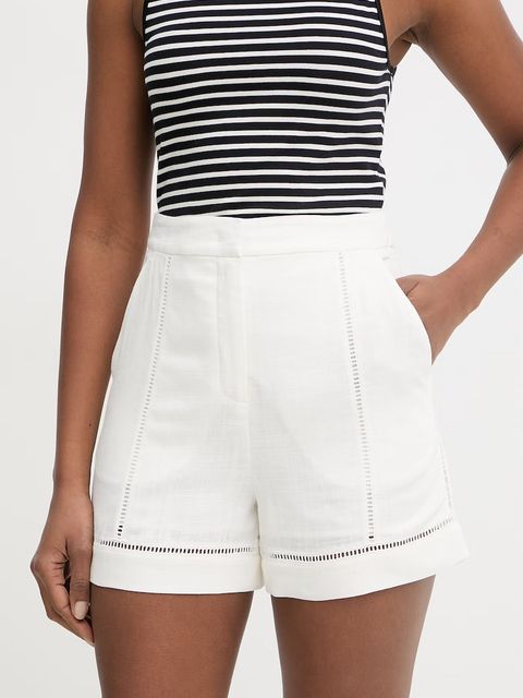 Karl Lagerfeld szorty damskie z dodatkiem lnu - zdjęcie produktu nr 2