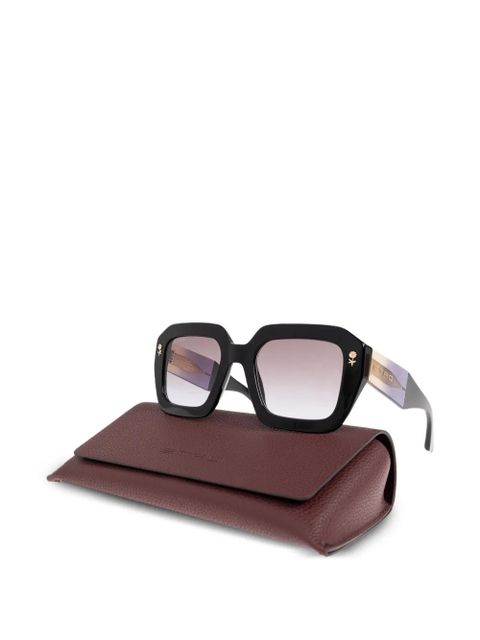 ETRO floral-detail square-frame sunglasses - Black