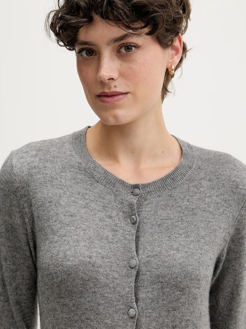 Sisley kardigan z domieszką wełny kolor szary lekki 102HM5237