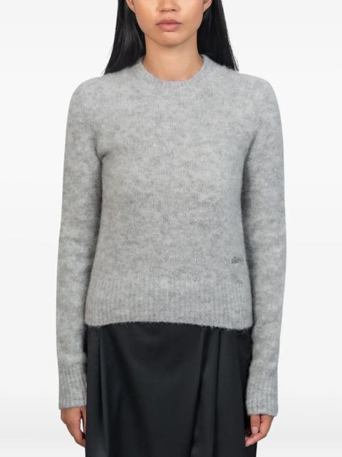 AMI Paris logo-embroidered crew-neck sweater - Grey - zdjęcie produktu nr 1