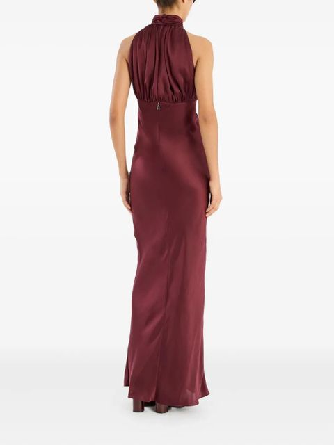 ROTATE BIRGER CHRISTENSEN high-neck silk maxi dress - Red