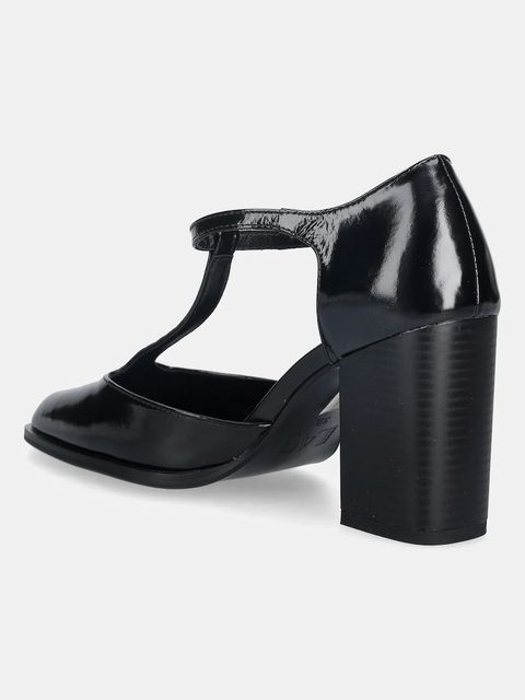 Answear.LAB czółenka skórzane kolor czarny na słupku