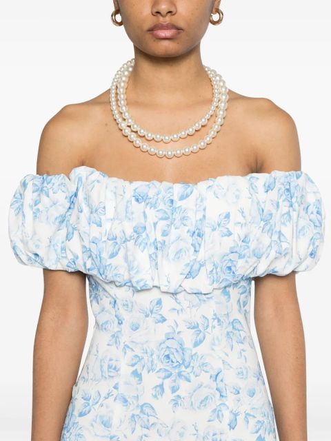 Rowen Rose rose-print maxi dress - Blue