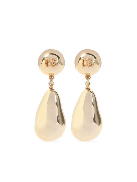 Dolce & Gabbana logo-embossed clip-on earrings - Gold - zdjęcie produktu nr 1