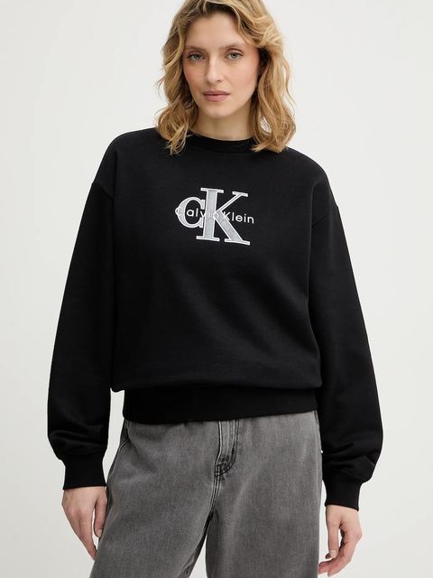 Calvin Klein Jeans bluza damska kolor czarny z aplikacją LV047E825G - zdjęcie produktu nr 1