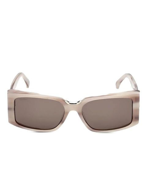 Max Mara Eyewear horn-effect rectangle sunglasses - Brown - zdjęcie produktu nr 2