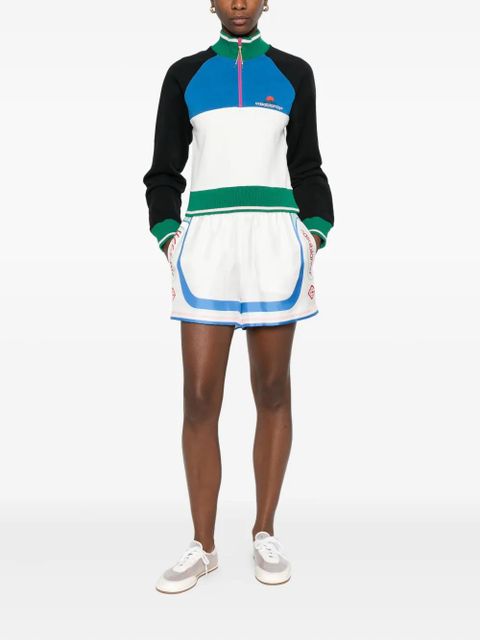 Casablanca colour-block quarter-zip sweatshirt - White - zdjęcie produktu nr 2