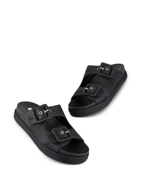 Aquazzura woven slides - Black