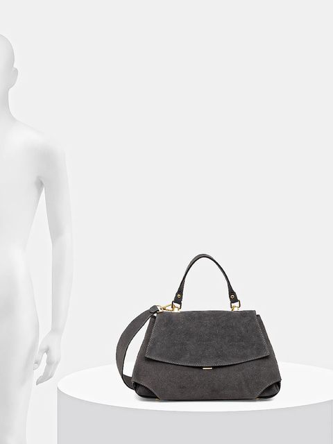 Answear.LAB torebka zamszowa kolor szary