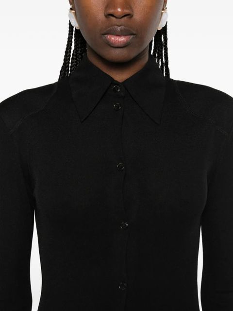 Nanushka shoulder pads maxi shirt dress - Black