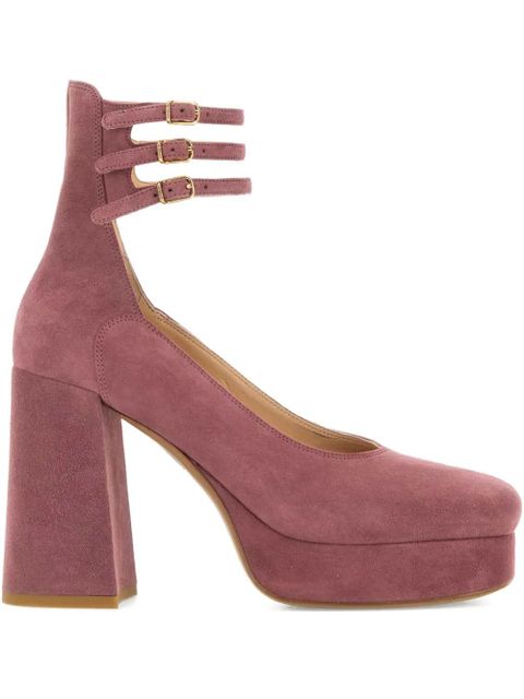 Chloé 100mm triple-buckle platform pumps - Pink - zdjęcie produktu nr 1