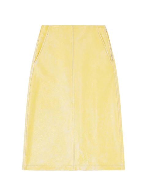 Diesel L-Erina crackled pencil midi skirt - Yellow - zdjęcie produktu nr 1