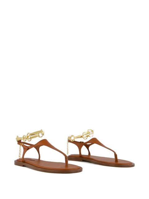 ZIMMERMANN chain-embellished leather sandals - Brown - zdjęcie produktu nr 2