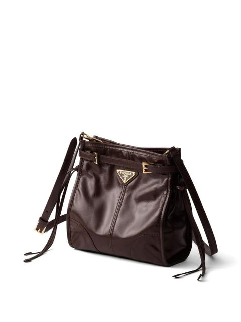 Prada Bonnie leather mini shoulder bag - Brown
