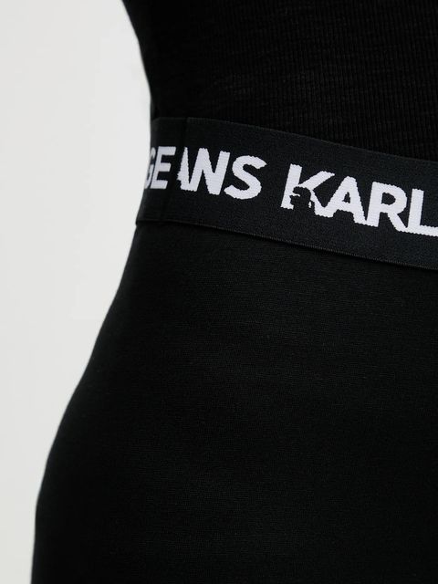 Karl Lagerfeld Jeans legginsy damskie kolor czarny gładkie B1W10091