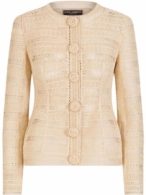 Dolce & Gabbana embroidered single-breasted blazer - Neutrals - zdjęcie produktu nr 1