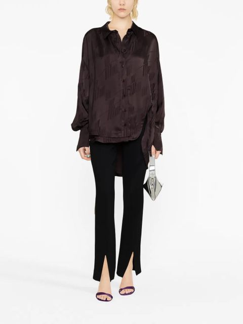 The Attico Diana cut-out asymmetric shirt - Brown