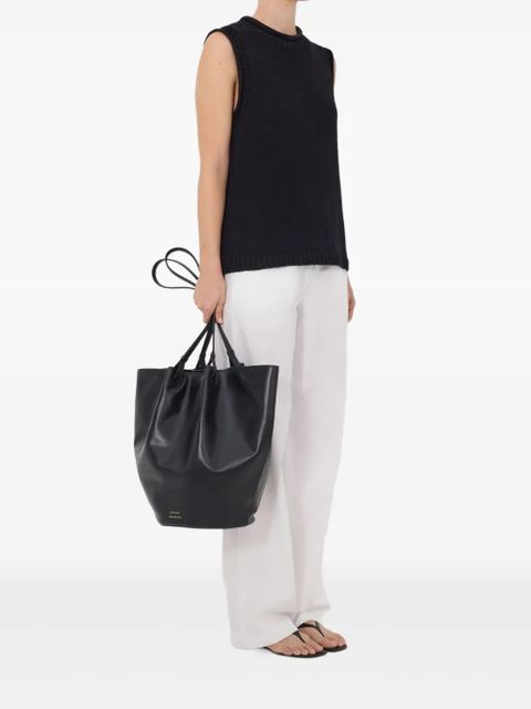 LouLou de Saison Effy rolled collar ribbed vest - Black