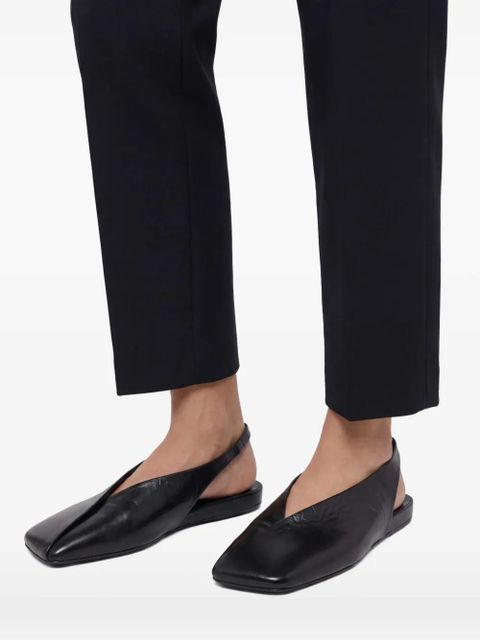 Jil Sander asymmetric-toe leather ballerina shoes - Black