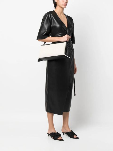 Jil Sander small logo-stamp shoulder bag - Black