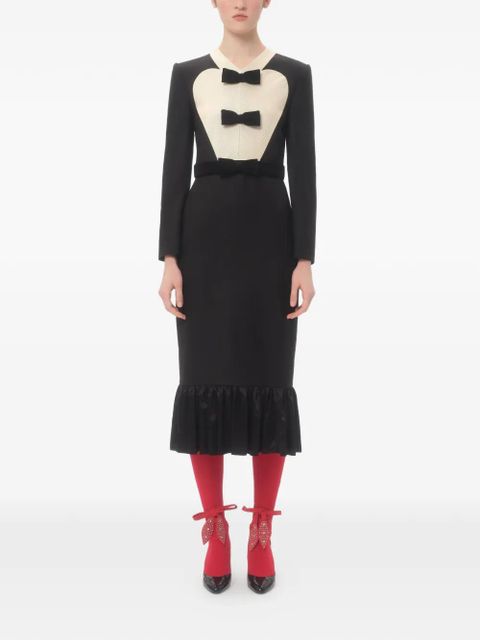 Valentino Garavani bow-detail midi dress - Black