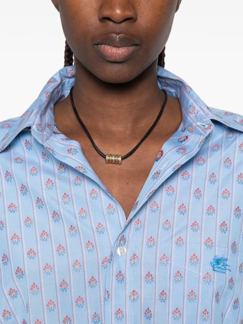 ETRO floral-print striped bodysuit - Blue