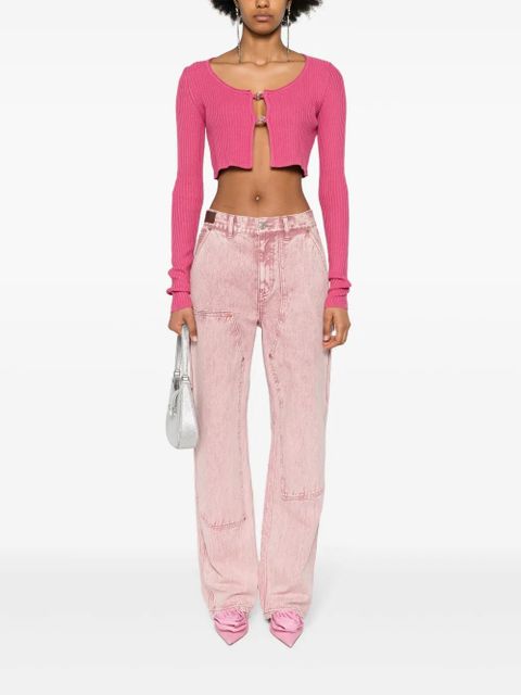 Blumarine logo-plaque cropped cardigan - Pink - zdjęcie produktu nr 2