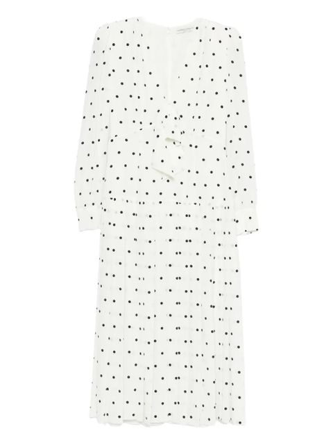 Alessandra Rich polka dot pleated midi dress - White - zdjęcie produktu nr 1