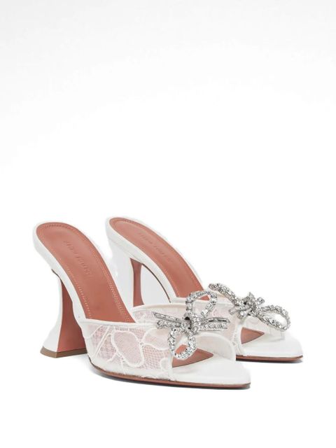 Amina Muaddi Rosie crystal-bow lace shoes - White - zdjęcie produktu nr 2