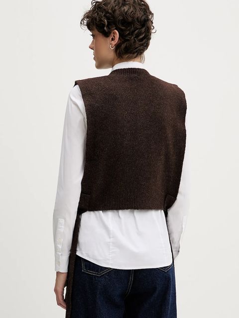 Pedro del Hierro kamizelka damski kolor brązowy lekki 4962459 - zdjęcie produktu nr 2