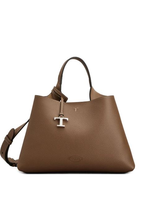 Tod's small logo charm top handle tote bag - Brown - zdjęcie produktu nr 1