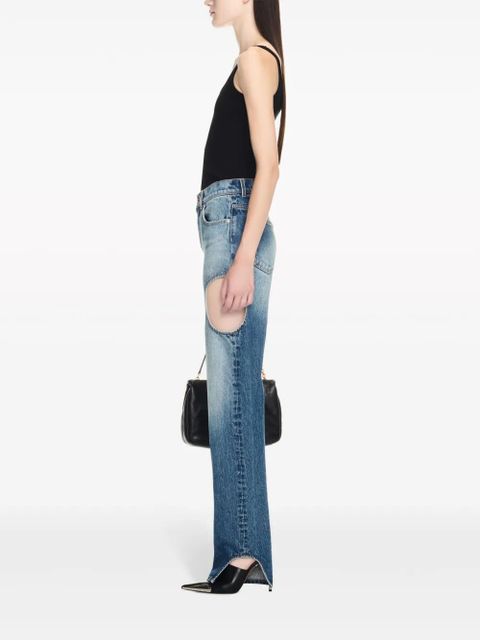 Off-White Meteor cut-out straight-leg jeans - Blue