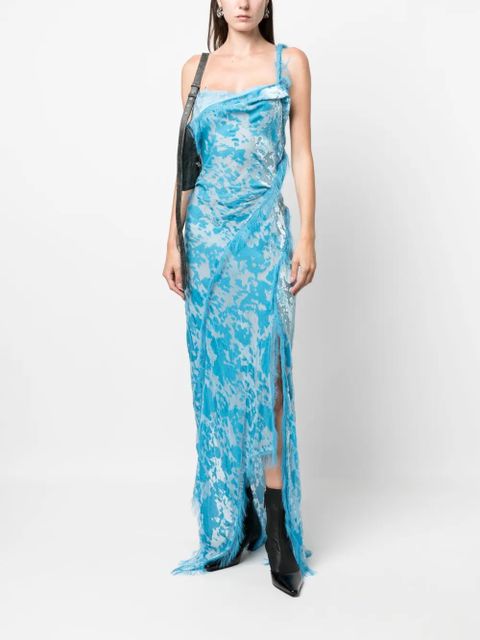 Acne Studios ruffled maxi dress - Blue - zdjęcie produktu nr 2