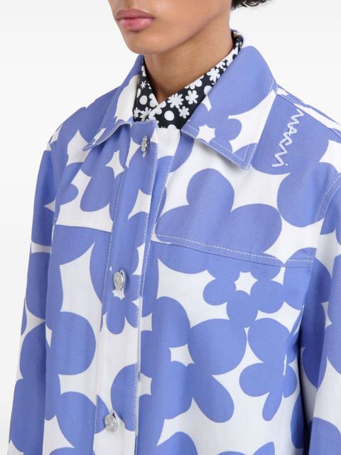 Marni floral-print shirt jacket - Purple