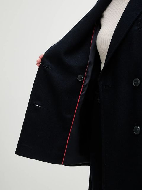 MAX&Co. marynarka z dodatkiem wełny kolor granatowy oversize melanżowa 2526086074200