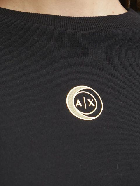 Armani Exchange bluza bawełniana damska kolor czarny gładka XW000317 AF12217